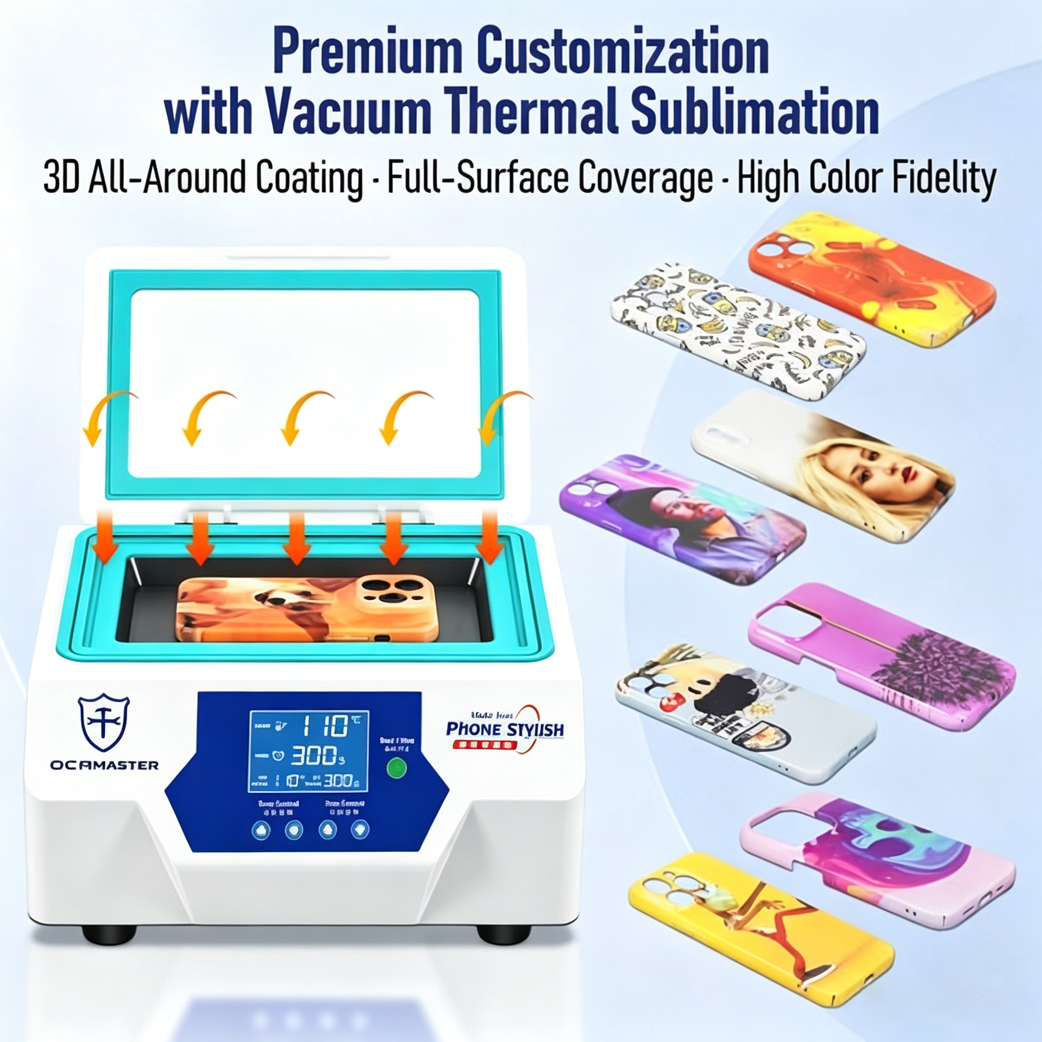 OM-U8 3D Sublimation Machine for Custom Phone Cases