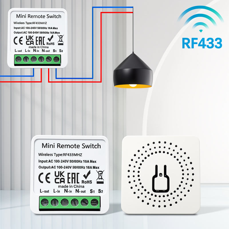 433mini Smart Switch Mini DIY Wireless Remote Control Light Switches 16A Relay Receiver Automation Module for Home Led Lamp